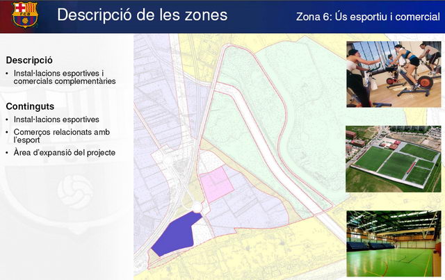 Descripci de la zona d's esportiu i comercial del projecte del Bara Parc al litoral de Viladecans, al costat de Gav Mar